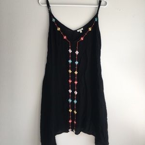 Asymmetrical Side Slit Beaded Dress/Beach Coverup